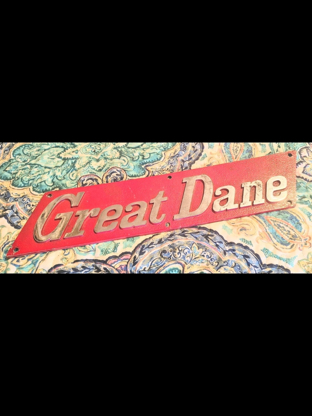 Vintage 1966 Great Dane Emblem Badge Plaque Tractor Trailer Antique Sign